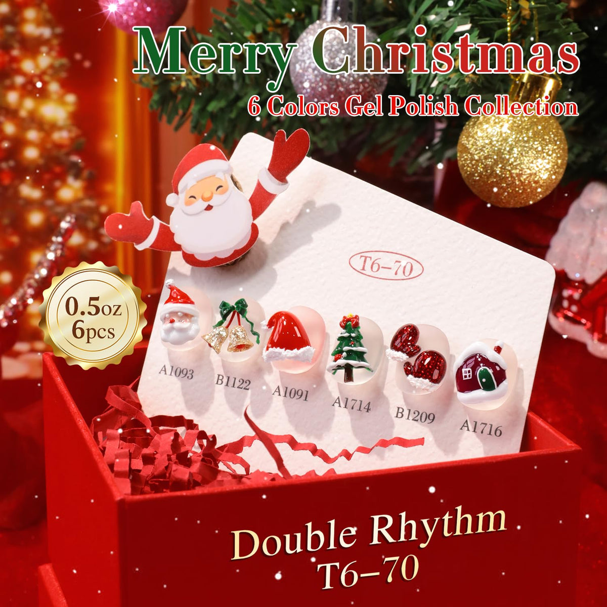 Double Rhythm 6 Pcs 15 ML Gel Polish Set Same Color Same Bottle Soak Off Gel Polish Kit Nail Art Manicure Salon DIY at Home for Women (Dark Light Brown Orange Maroon-T6-6)