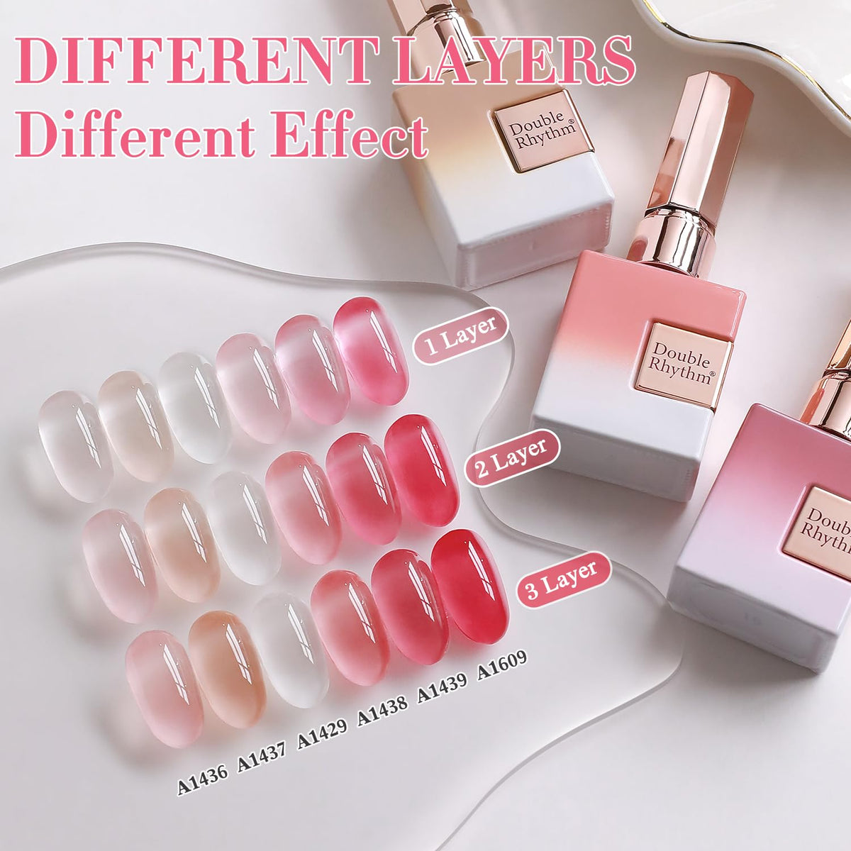 Double Rhythm 6 Pcs 15 ML Gel Polish Set Same Color Same Bottle Soak Off Gel Polish Kit Nail Art Manicure Salon DIY at Home for Women (Dark Light Brown Orange Maroon-T6-6)
