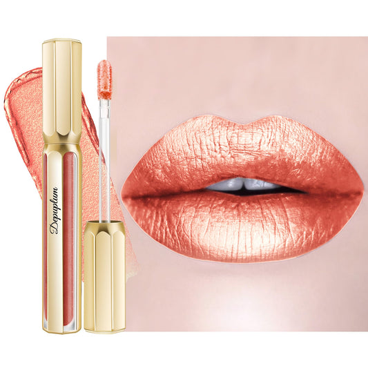 Depuplum Purple Lipsticks for Women Metallic Glitter Lipstick Long Lasting