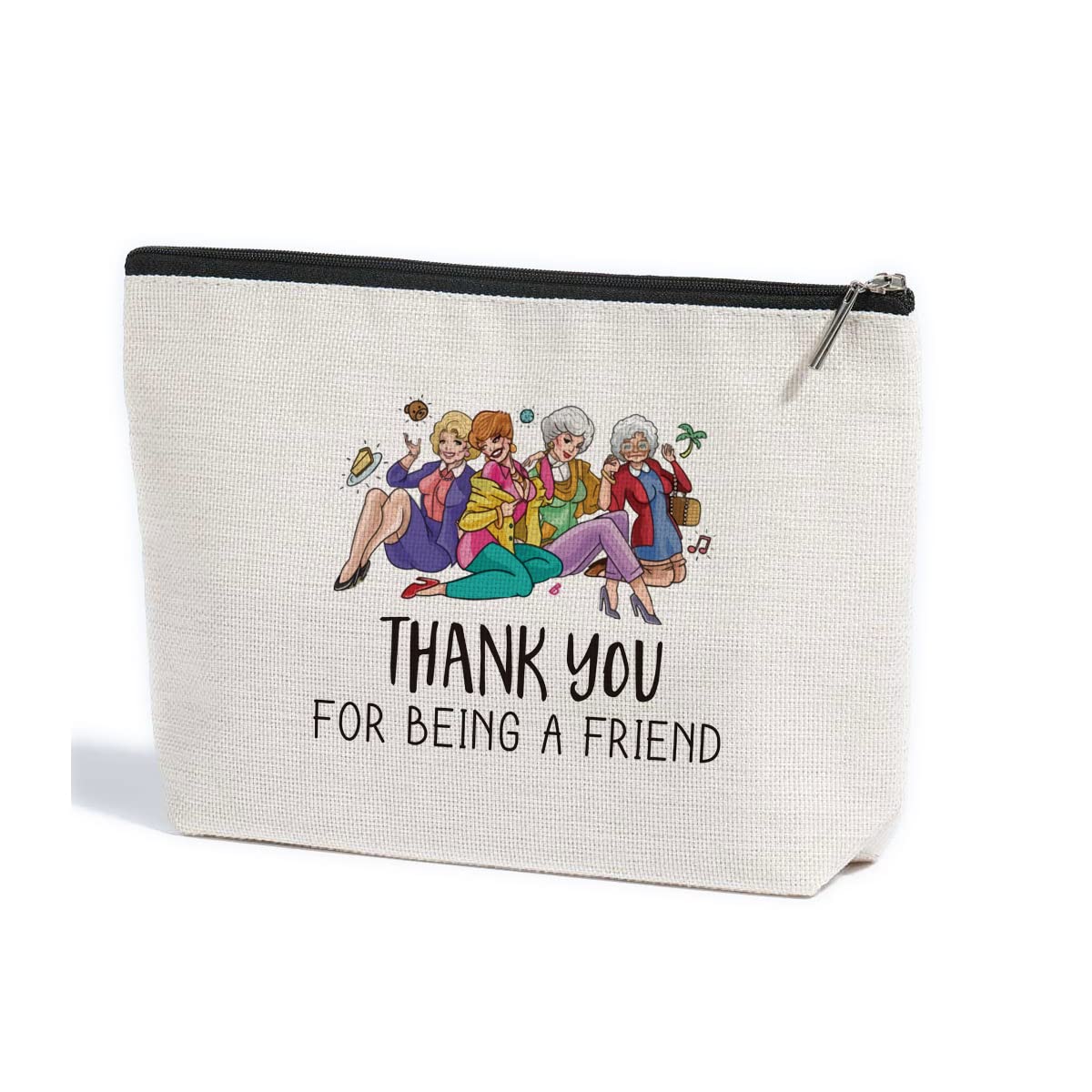 ZHAMEN Vintage Makeup Bag Weird Girls Cosmetic Bag for Women