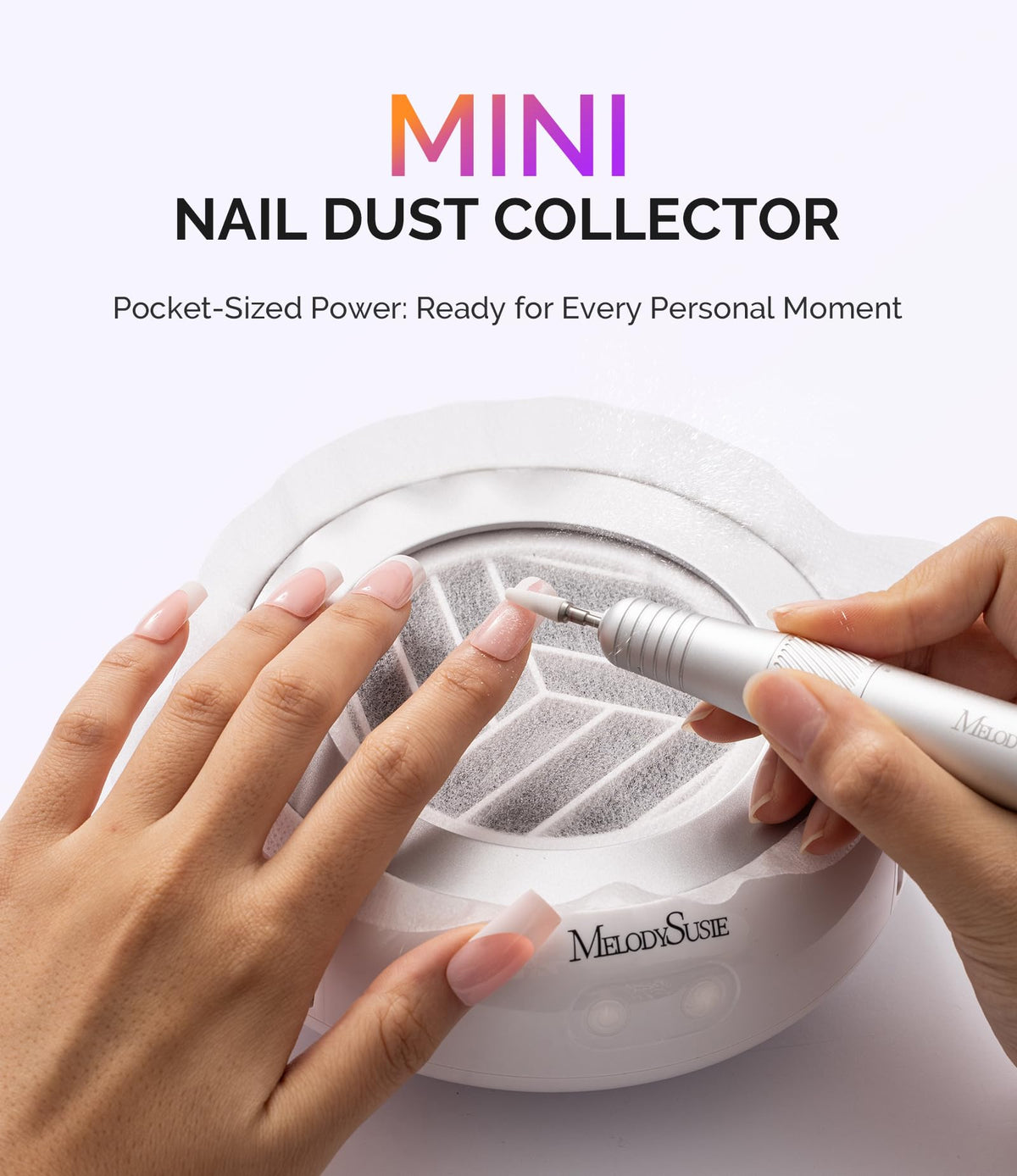 MelodySusie Pocket-Sized Nail Dust Collector HProA for Gel Polish Removal