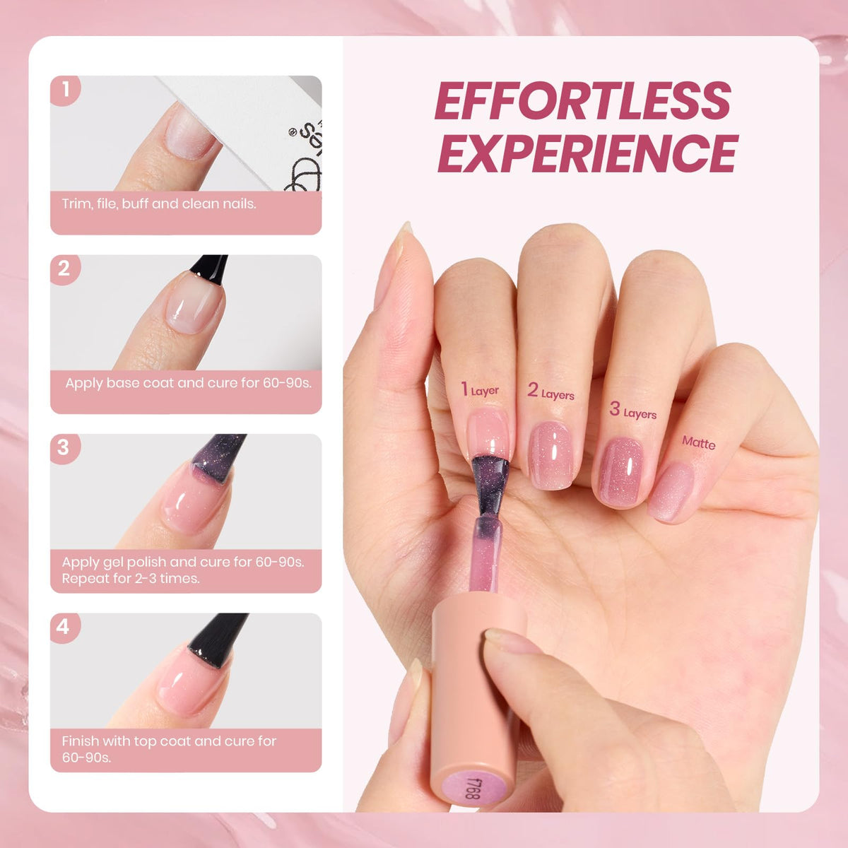 beetles Gel Polish Whispers of Love Jelly Gel Nail Polish Set, 6 Colors