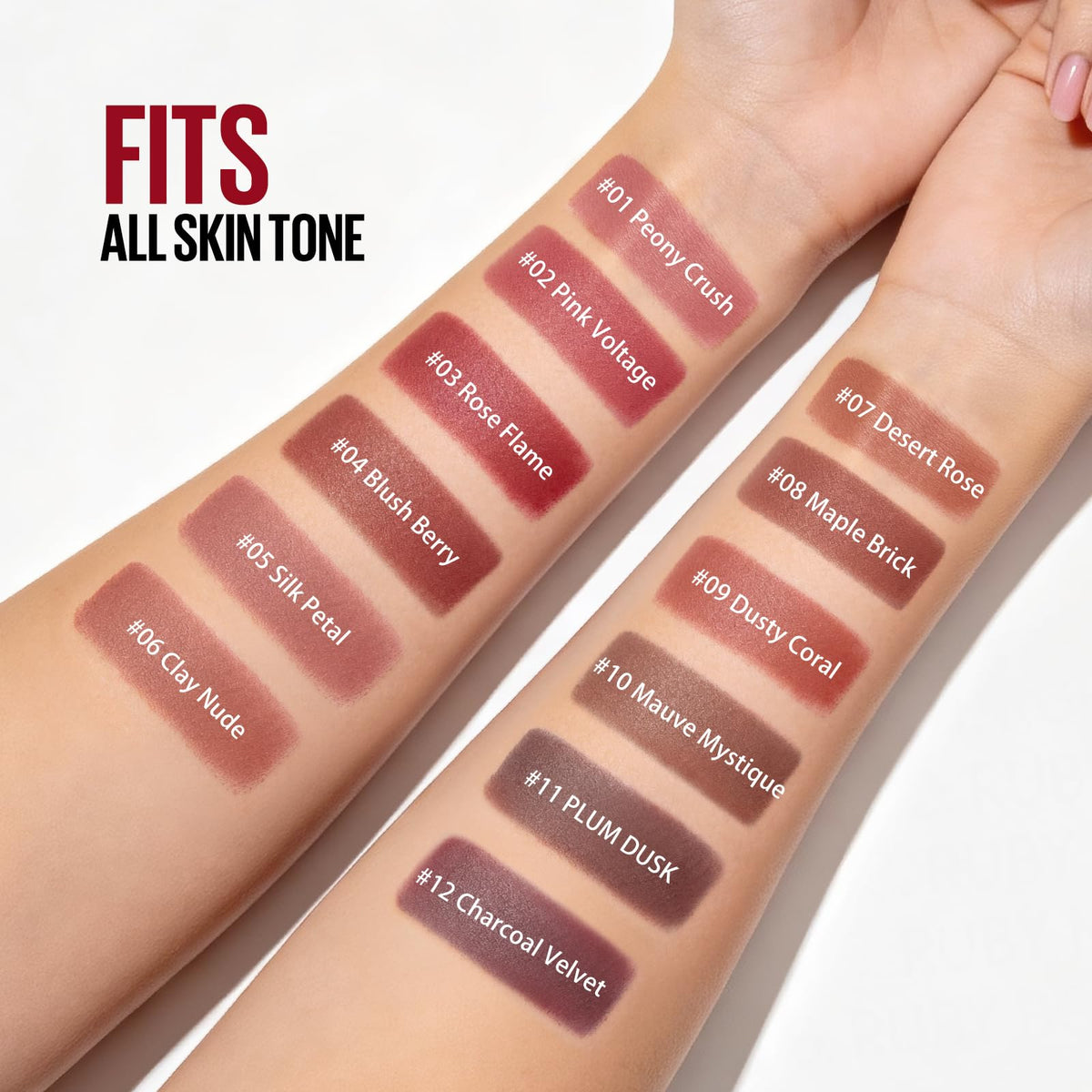 12Pcs Matte Liquid Lipstick and Lip Liner Set, Lip Makeup Combo (Set A)