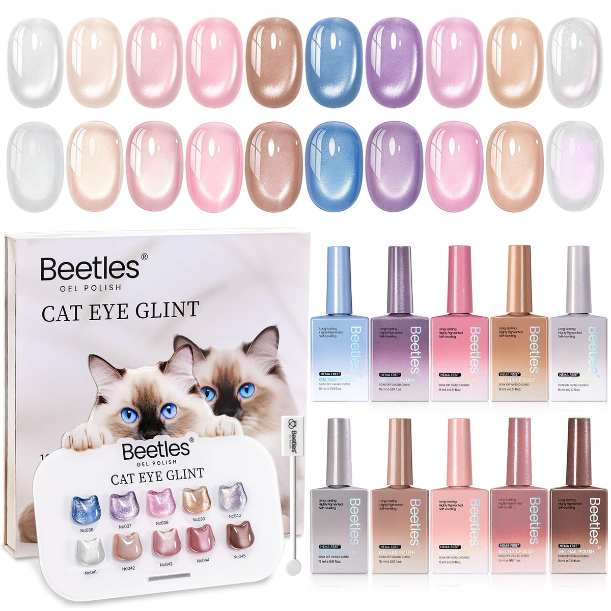 Beetles Fall Gel Nail Polish Set, 20 Colors Orange Yellow Brown