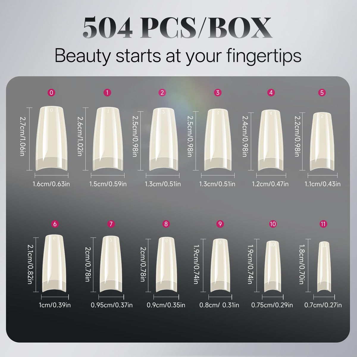krofaue Extra Long Stiletto Nail Tips - False Clear Nais