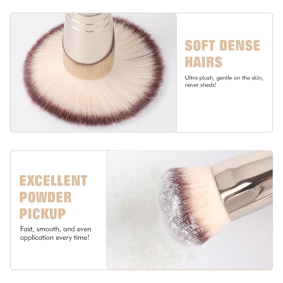 Dual-Ended Foundation Brush: Round & Angled makeup brushes, 100% Vegan Synthetic Makeup Brush for Flawless Blending and Application of Liquid, Powder, Cream, Blush