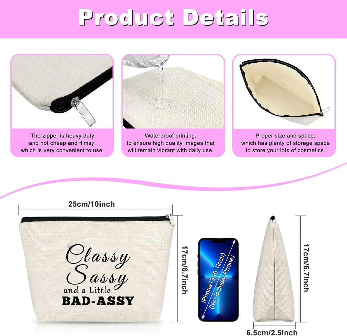 Friendship Gift Makeup Bag Gift for Women Best Friends Gift Cosmetic Bag Novelty Gift Female Birthday Christmas New Year Gifts for Friends Graphic Sarcastic Gift for Coworkers Employer Sister
