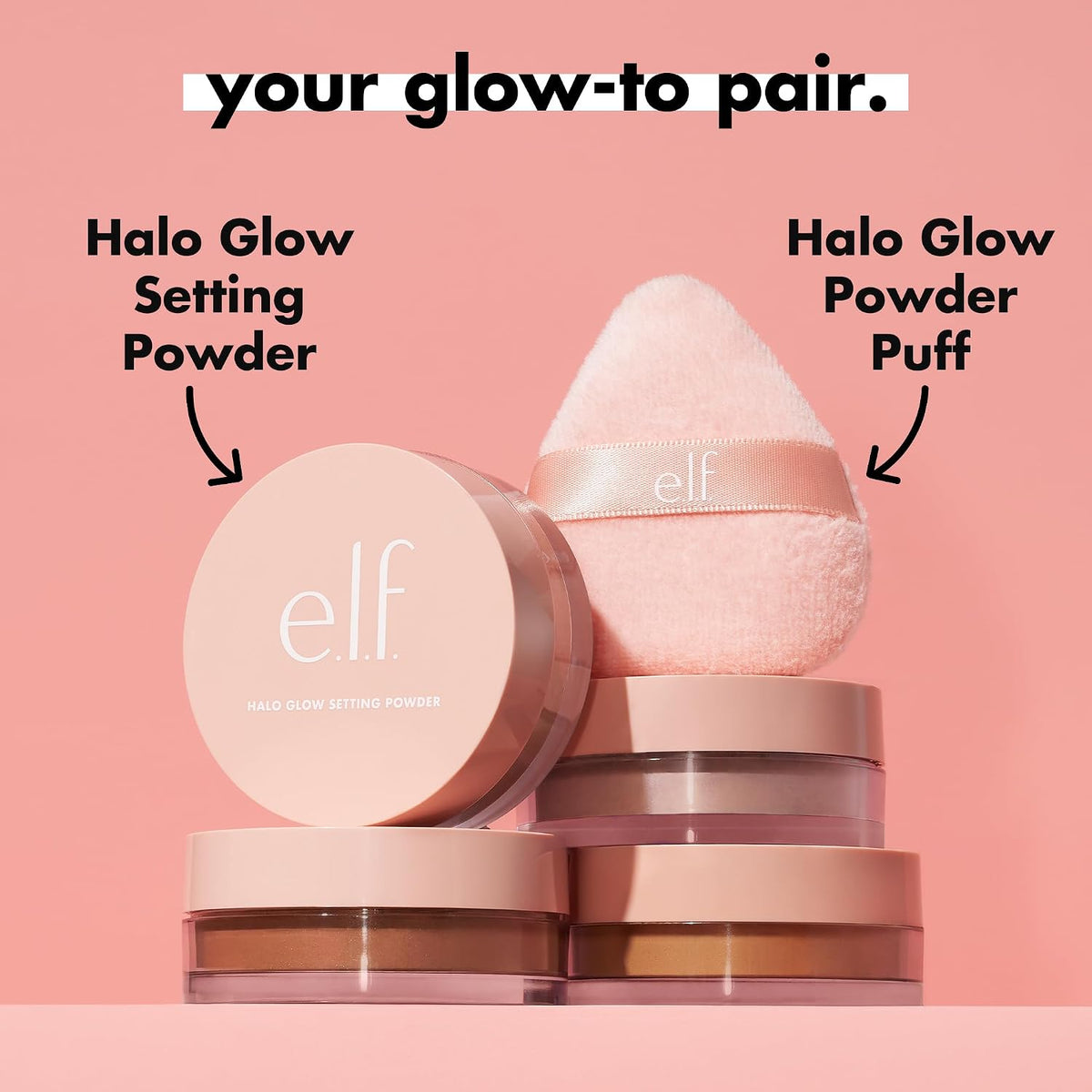 e.l.f. Halo Glow Soft Focus Setting Powder, Silky & Creates Soft Glow Without Shine, Smooths Pores & Lines, Vegan & Cruelty-Free, Light