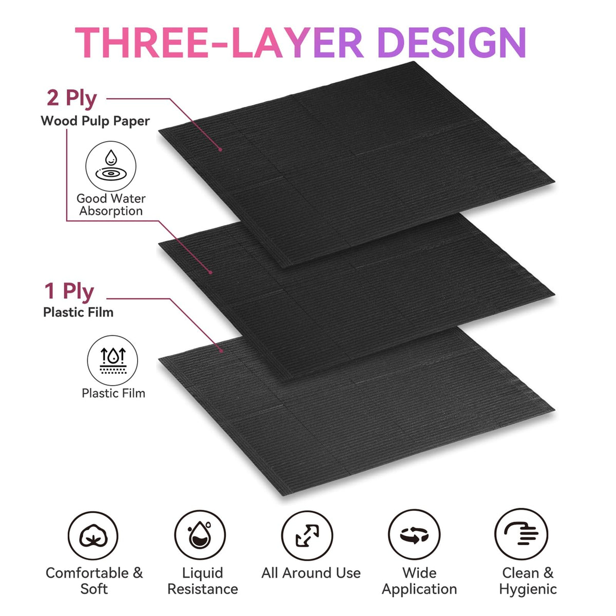 Makartt 50 Pcs Pink Disposable Nail Mats, 18"x13" Waterproof