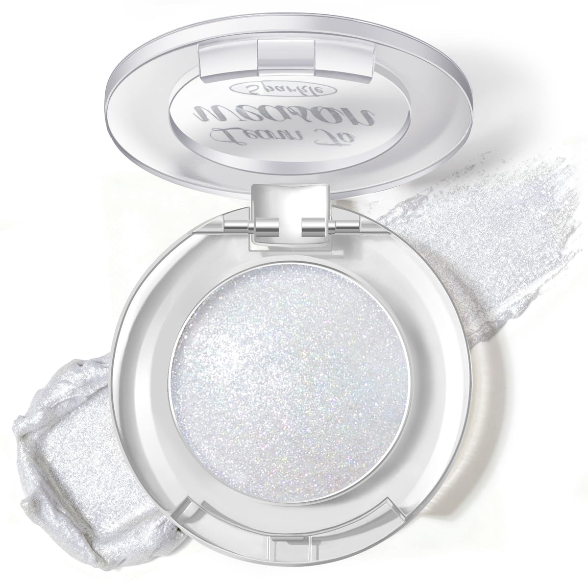 HOSAILY Holographic Duochrome Blue Glitter Eyeshadow, Color Shift Metallic Shimmer Eyeshadow Palette, Chameleon Sparkle Inner Corner Eye Highlighter, Iridescent Eye Shadow Palette Fairy Makeup#04