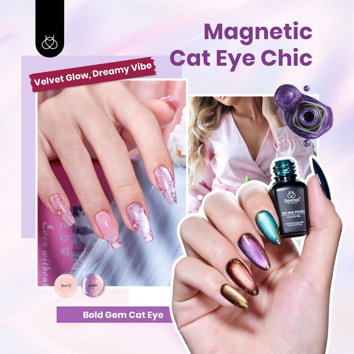 Beetles Gel Nail Polish Set, 63 PCS 55 Colors Gel Polish Kit with Base Coat