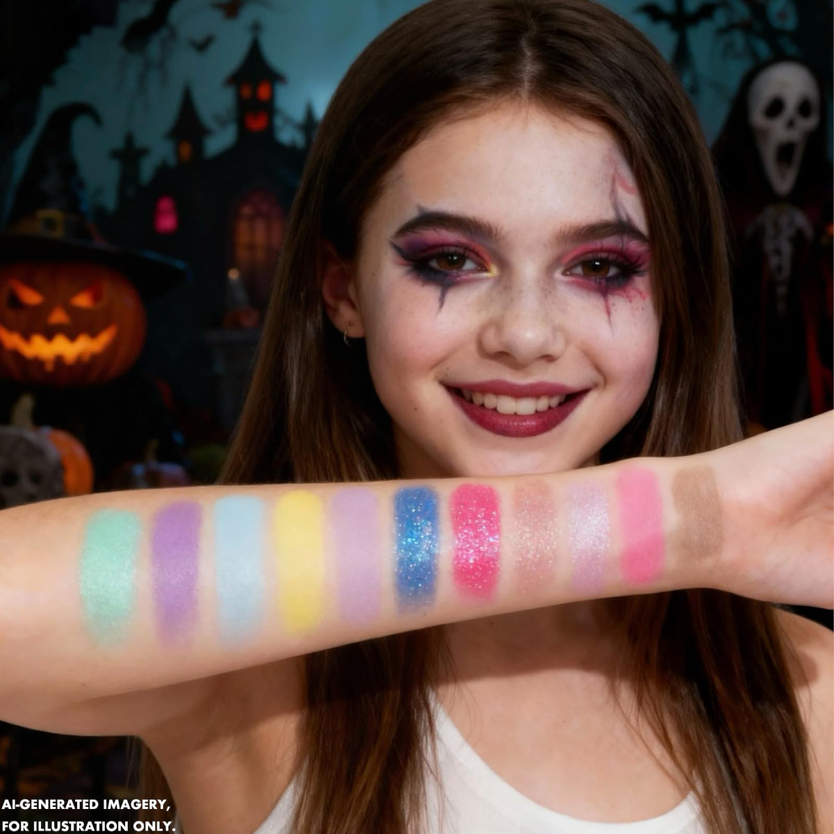 Alice in Wonderland 55-Well Face Palette, Eyeshadow, Ages 13+