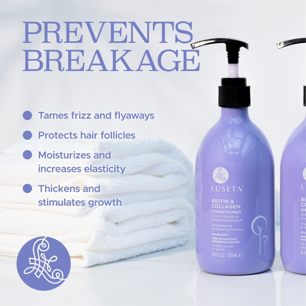 Luseta Biotin Shampoo and Conditioner Set, Thickening for Thinning Hair