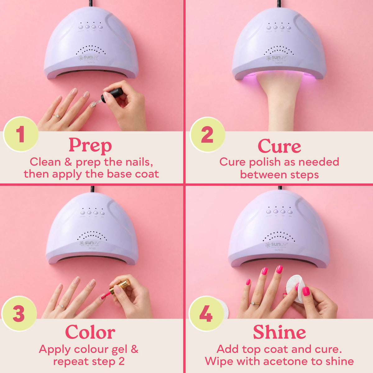SUNUV UV LED Nail Lamp, Gel Light for Nail Polish UV Dryer SUNONE White