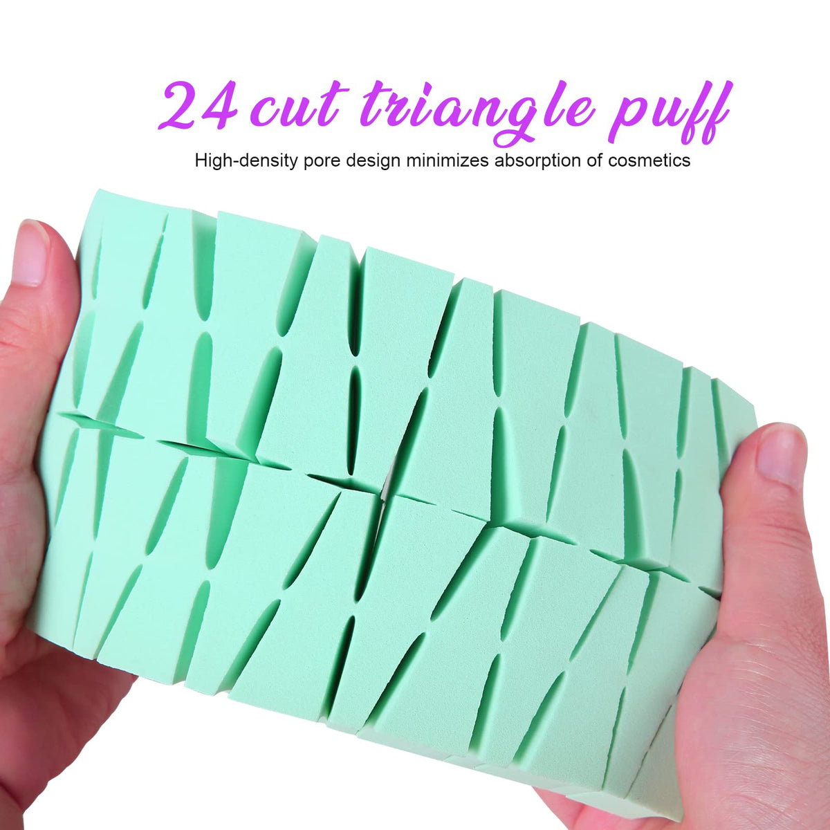 Teenitor 48 Pieces Makeup Sponges For Foundation, Latex Free Small Wedge Shaped Sponge Applicator For Liquid Cream Foundation Festival Makeup
