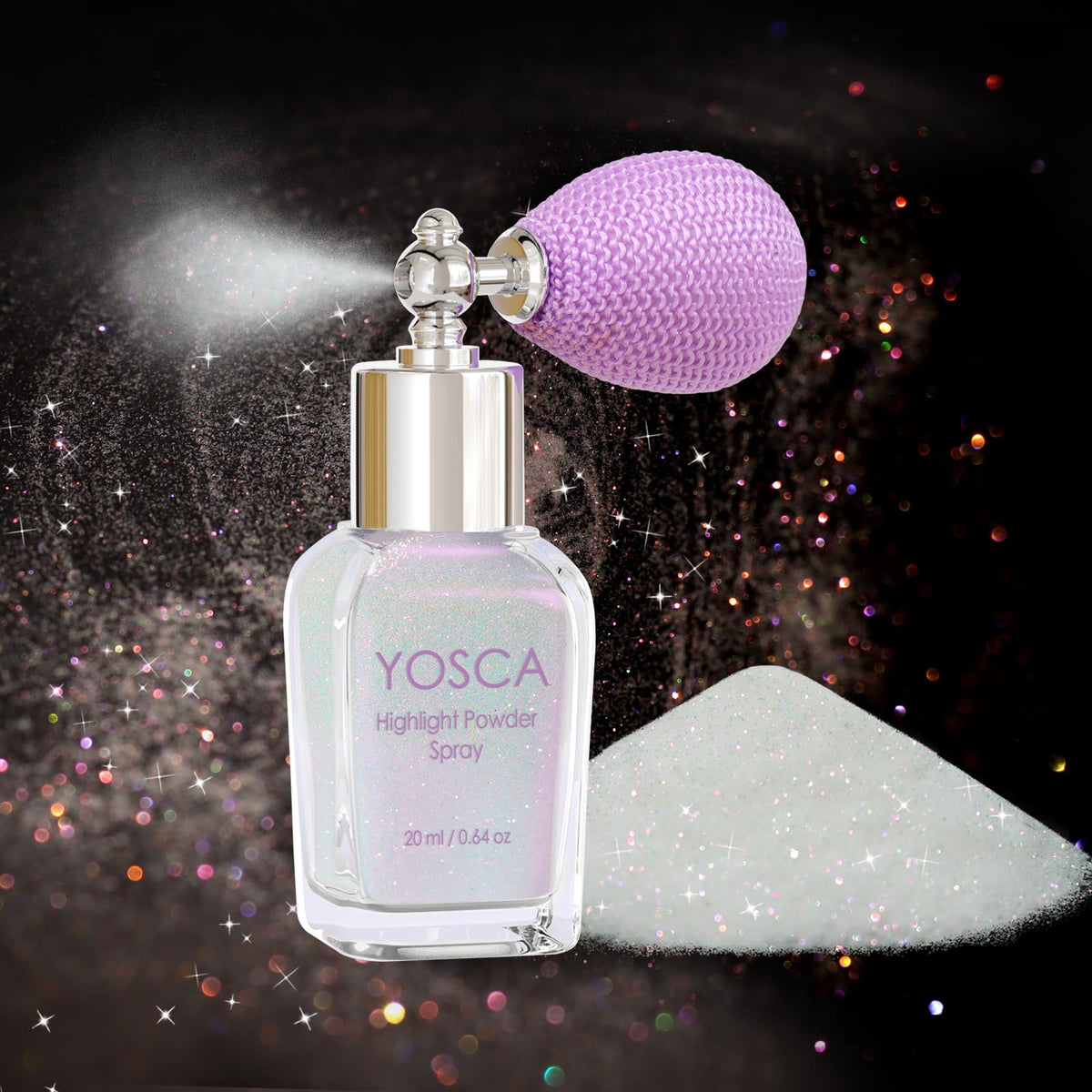 Yosca Body Glitter Spray, 30ML Holographic Body Shimmer Powder Hair Spray
