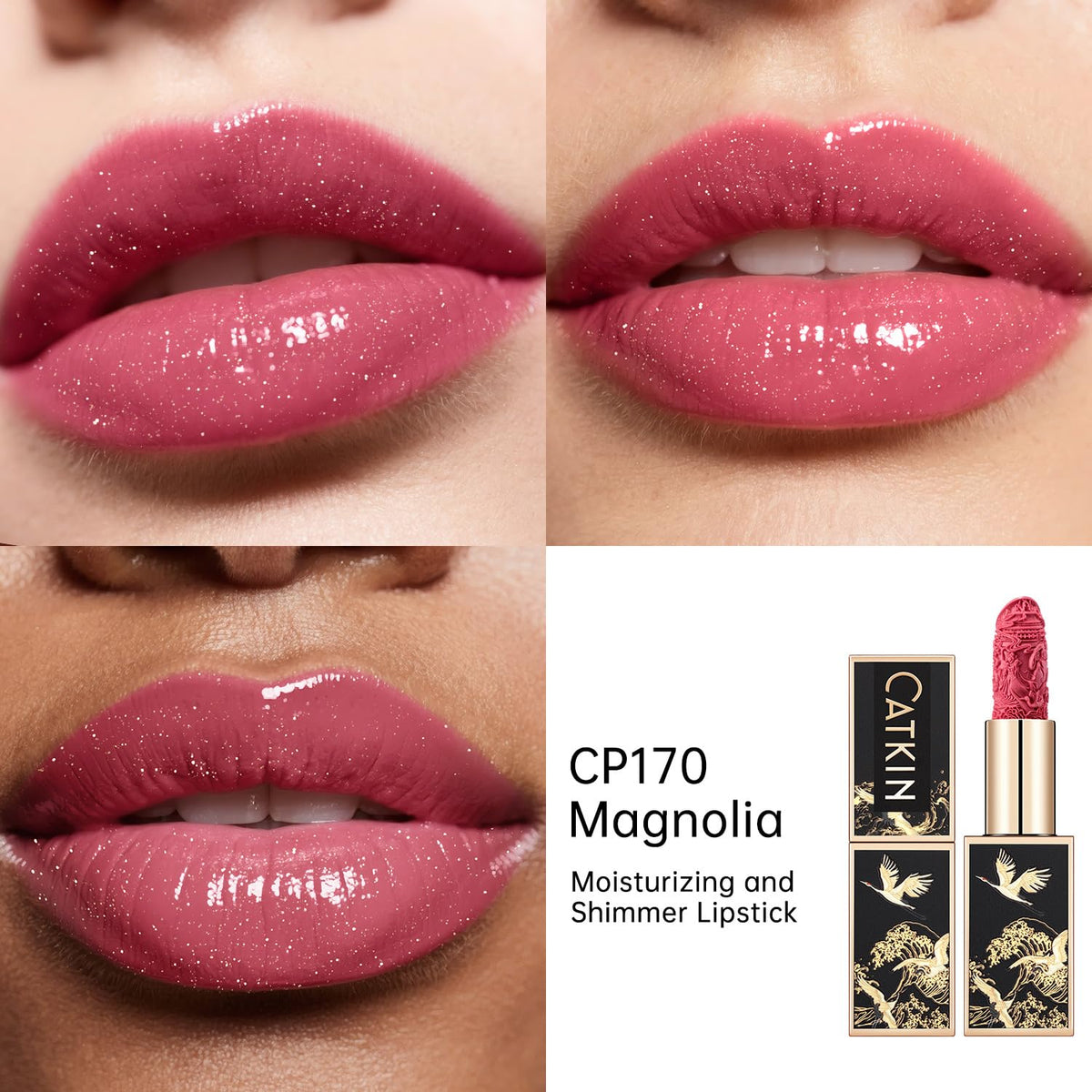 Catkin Semi-Matte Lipstick Hydrating High Impact Color Infused with Vitamin E and Avocado Oil Smooth Soft Texture Long Lasting Matte Finish 129