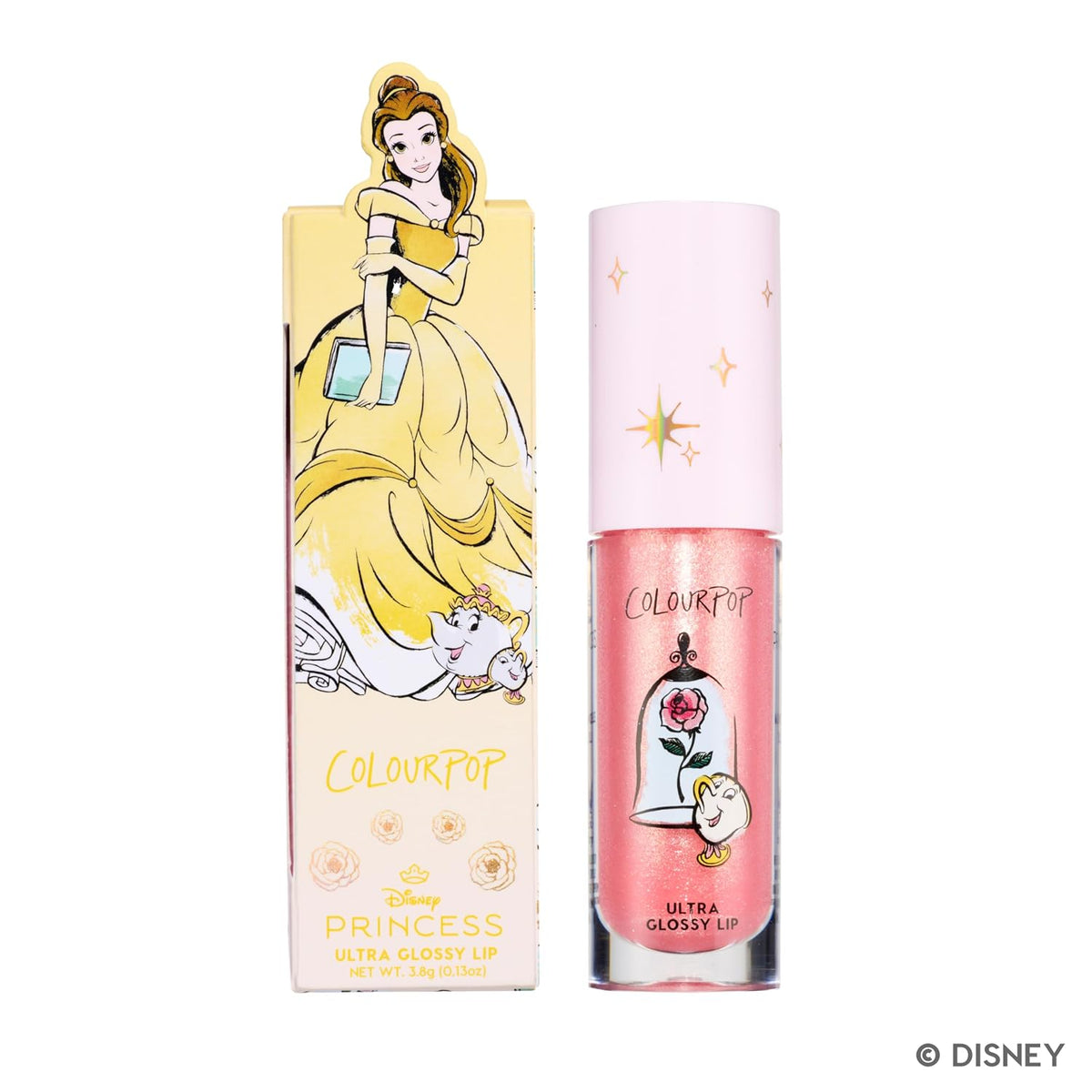 ColourPop x Disney Princess Ultra Glossy Lip Gloss - High-Shine, Non-Sticky & Hydrating Lip Gloss - Infused with Hyaluronic Acid, Kakadu Plum & Cherry - Rosy Pink, Mademoiselle Belle (0.24 Fl oz)