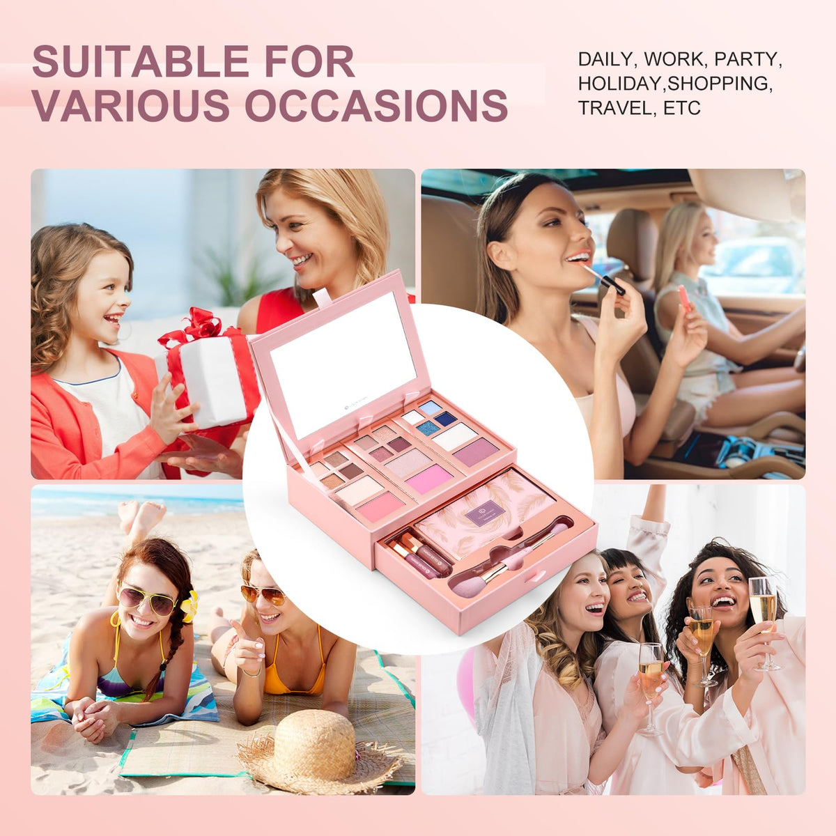 Color Nymph Makeup Kit for Teens Girls Beginners Travel Make up Set Green