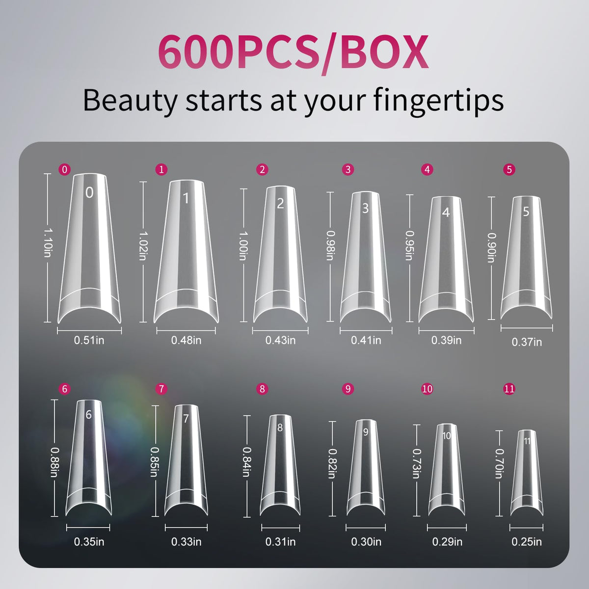 krofaue Extra Long Stiletto Nail Tips - False Clear Nais