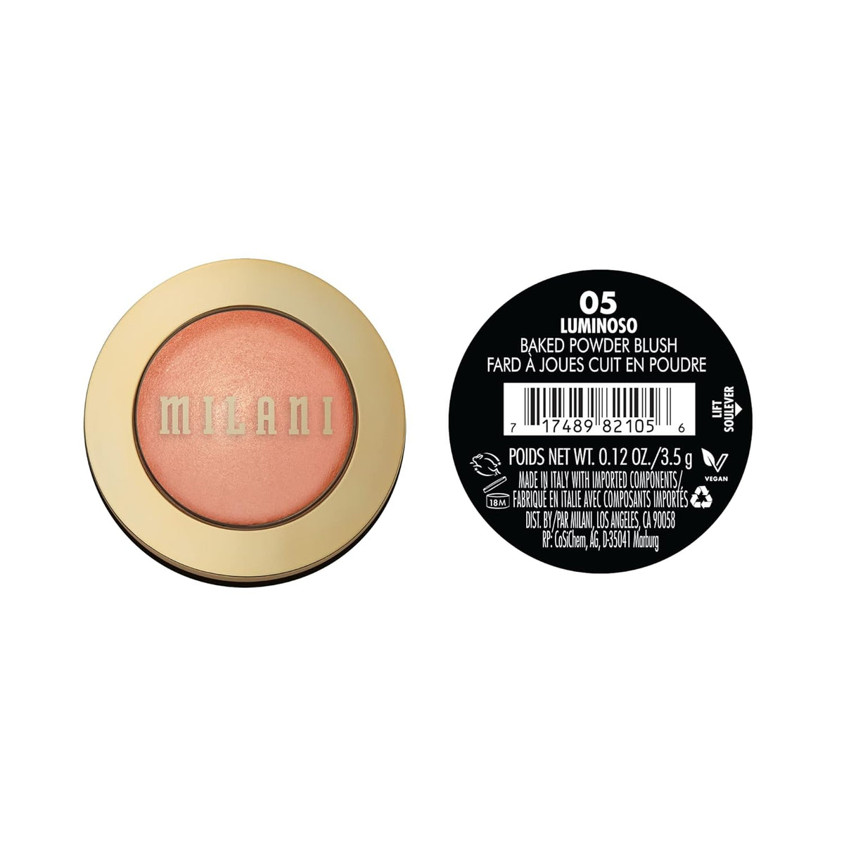 Milani Baked Blush, Makeup Powder Blush for Cheeks - Luminoso