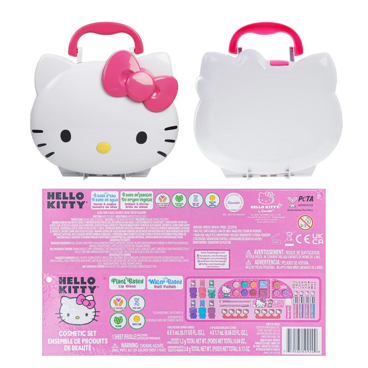 Hello Kitty Face Makeup Vanity Set with Light-Up Mirror