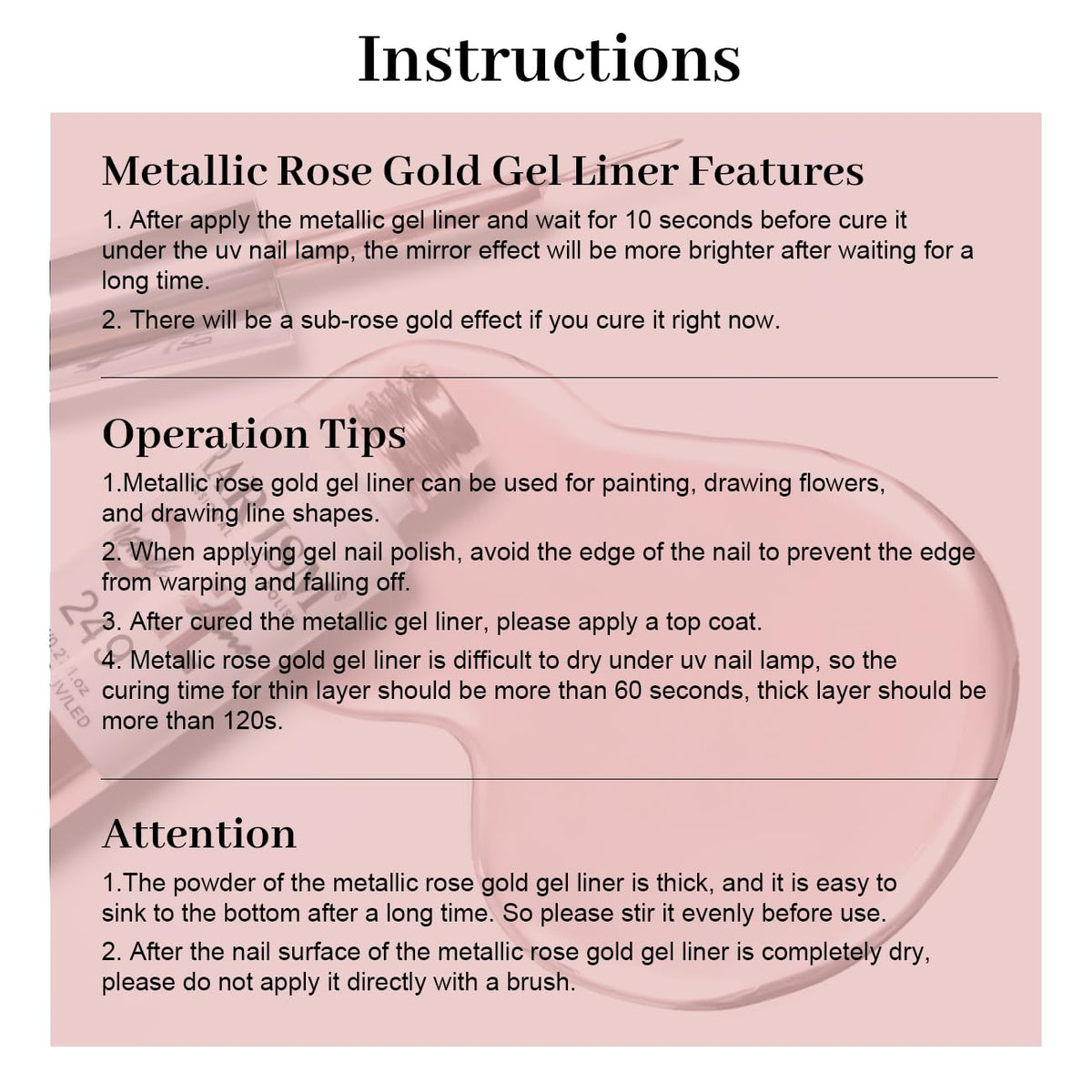 RARJSM Metallic Gel Liner Nail Art Silver Bronze Gold 2pcs Set Mirror Chrome 3D Effect Gel Nail Polish 8ml Build in Thin Brush Metal Painted Drawing Stripper Gelpolish Curing Requires for Home Salon