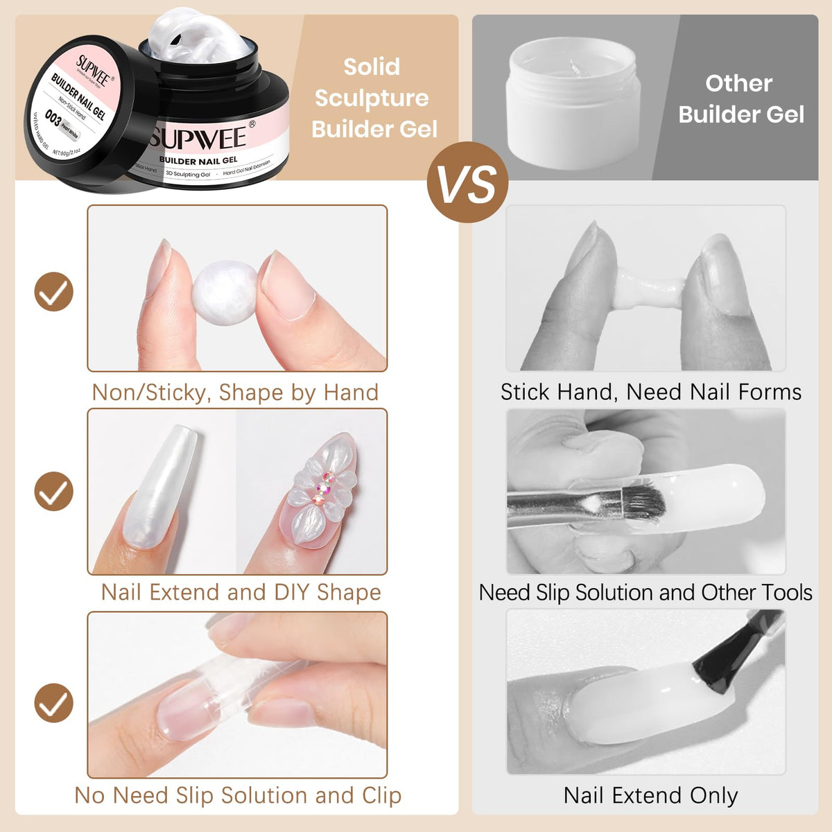 3D Gel for Nail Art, Clear 3d Sculpting Gel for Nail Art