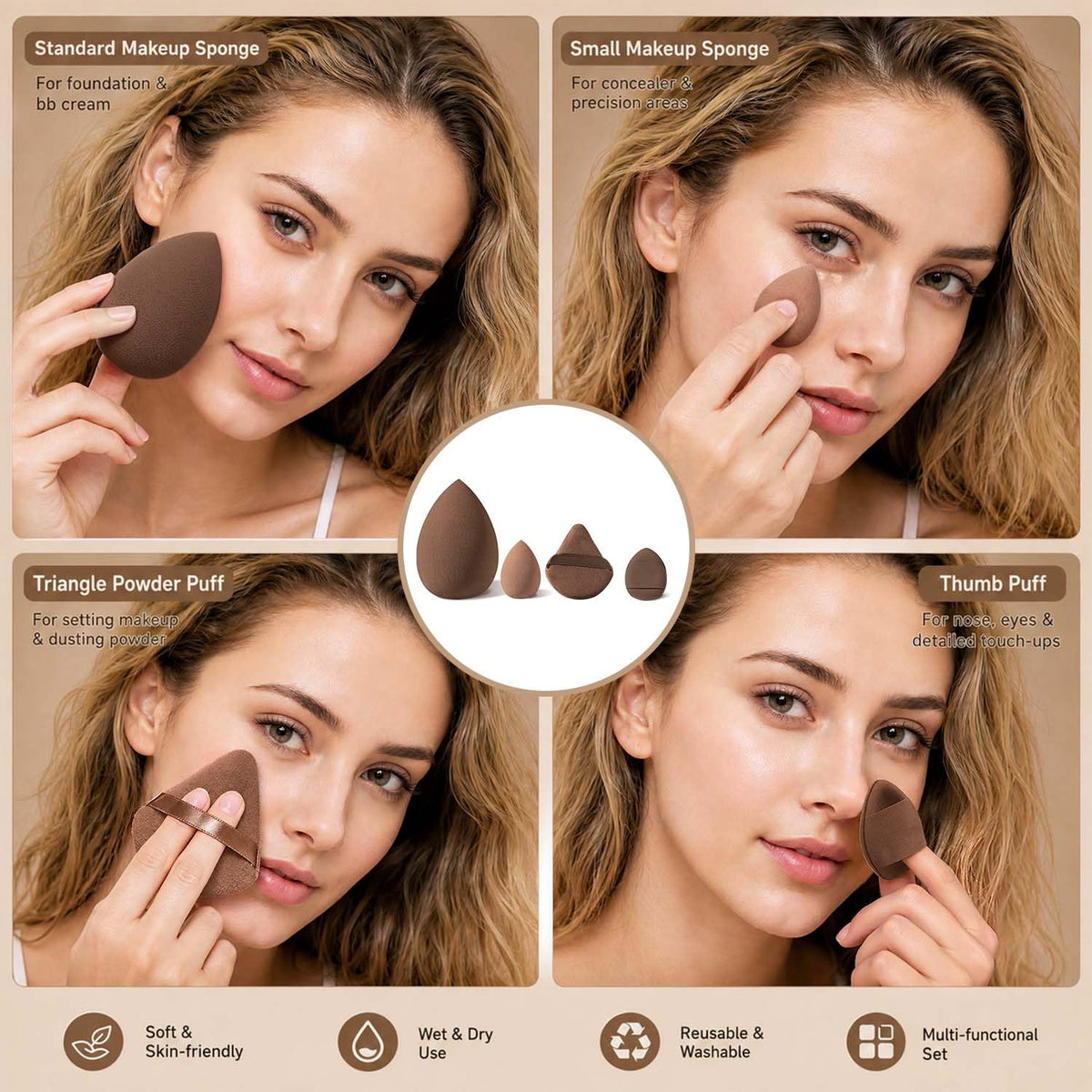 HGHDBT 55Pcs Brown Makeup Brushes Set Professional Makeup Kit Multi-functional Makeup Tool Set with Case Facial Makeup Accessories, Foundation Makeup Brush Kit Eye and Face Make up Brushes & Tools