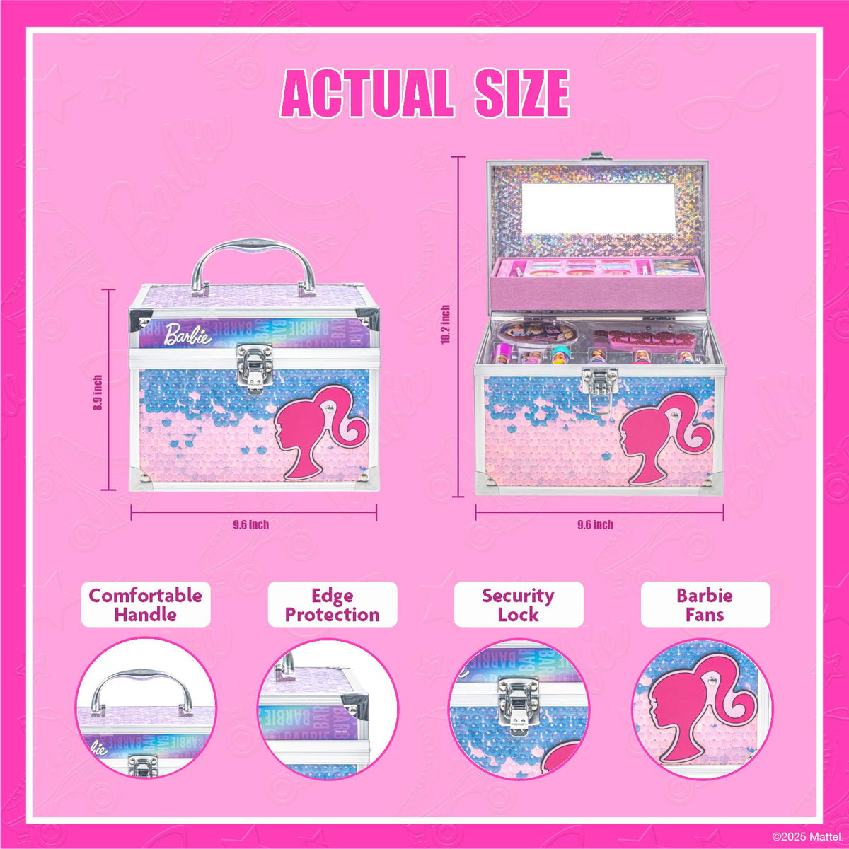Hello Kitty Train Case Beauty Set with Washable Makeup, Ages 3+