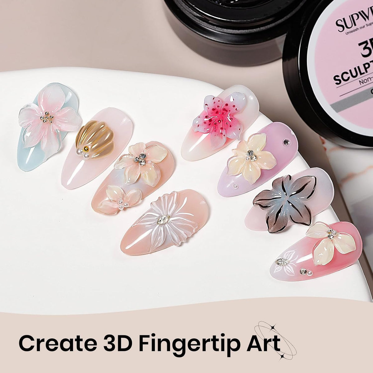 3D Gel for Nail Art, Clear 3d Sculpting Gel for Nail Art