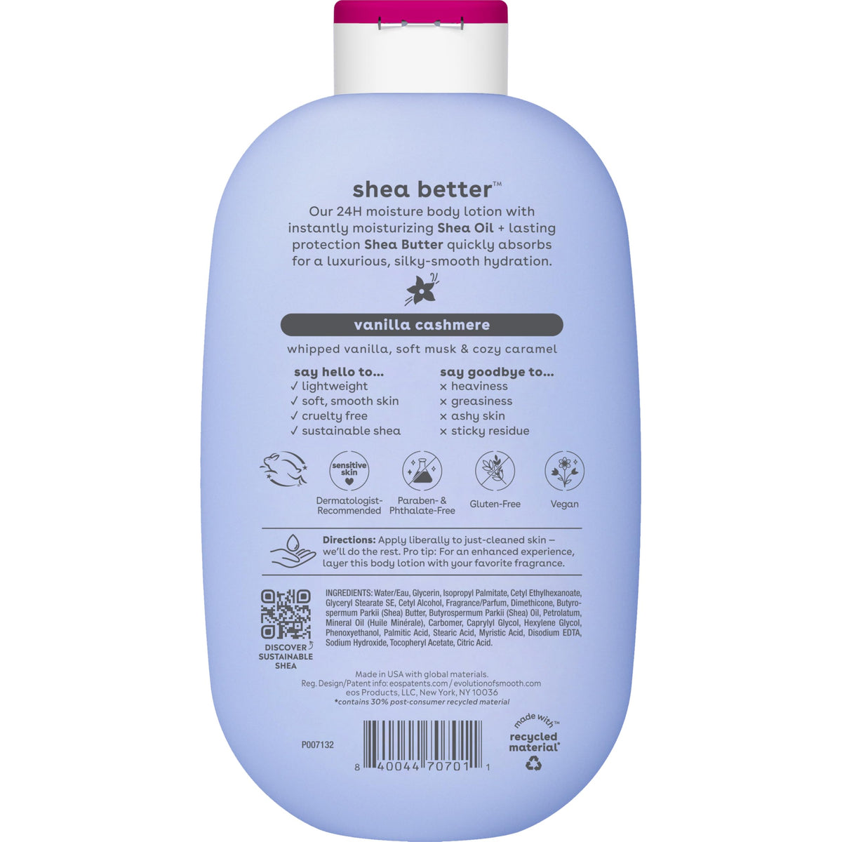 eos Natural Shea Better Body Lotion, Fresh & Cozy, 16 fl oz
