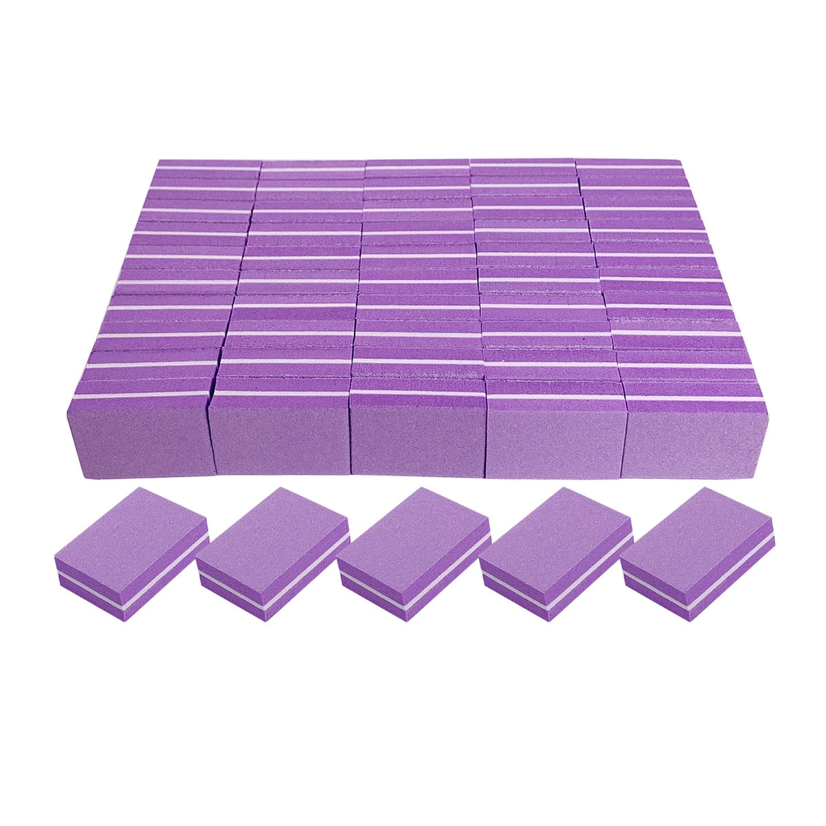Nail Buffers (50 Pack), Mini Buffer Block Nail File for Acrylic Nails and Natural Nails, 100/180 Grit Nail Buffer Block Bulk Buffing Blocks for Nail Buff Professional Manicure File Blocks Set Pink