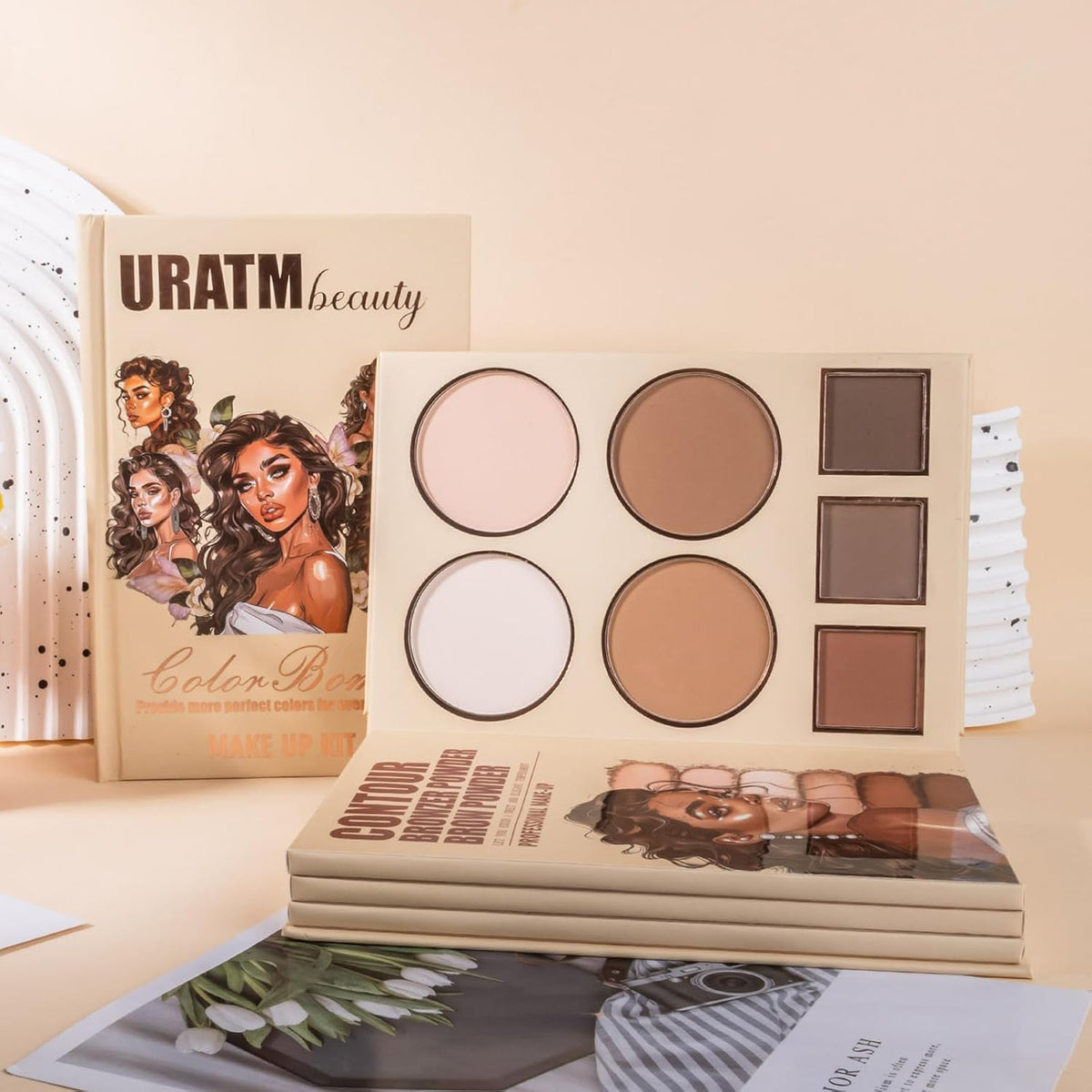 RoseFlower Make Up Set, Eyeshadow Blush Highlighter Contour Kit