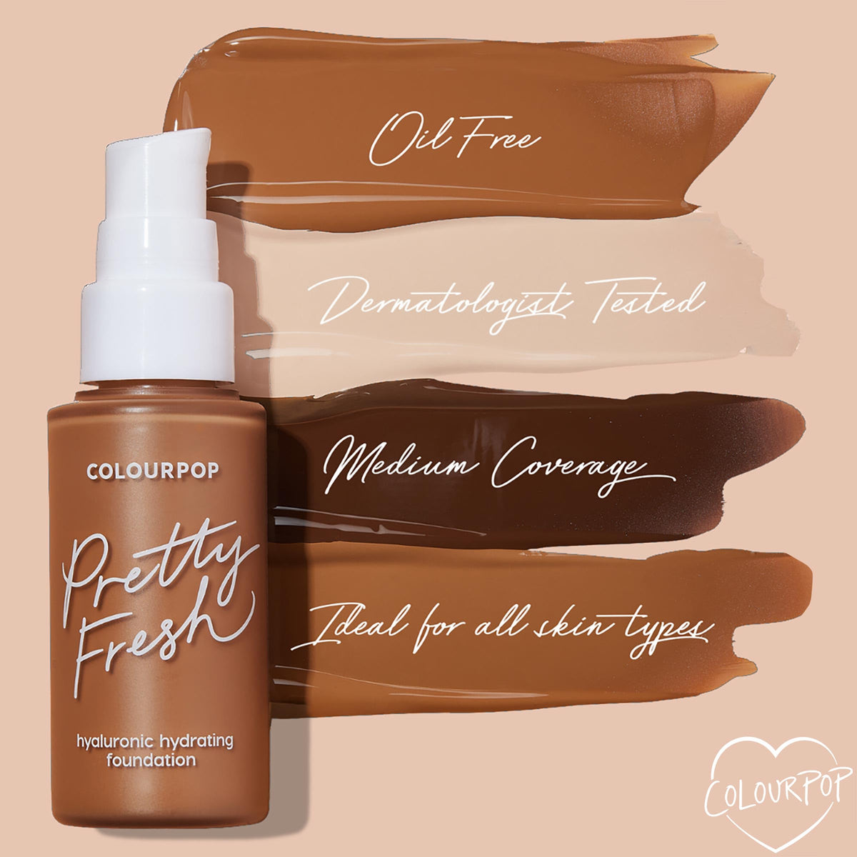 ColourPop Pretty Fresh Liquid Foundation - Hydrating Foundation with Medium, Buildable Coverage & a Natural Finish - Enriched with Hyaluronic Acid & Coconut Water - Light 70W (1 oz)