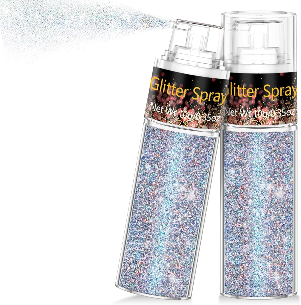 Scarman Hair and Body Glitter Spray, 1PC Glint-Rainbow Hairspray Powder