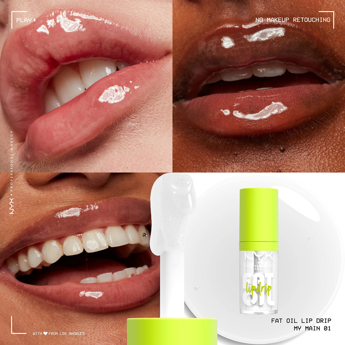 NYX PROFESSIONAL MAKEUP Fat Oil Lip Drip, Moisturizing Lip Oil Gloss, Vegan Tinted Formula, Up to 12 HR Hydration - Missed Call (Sheer Pink)