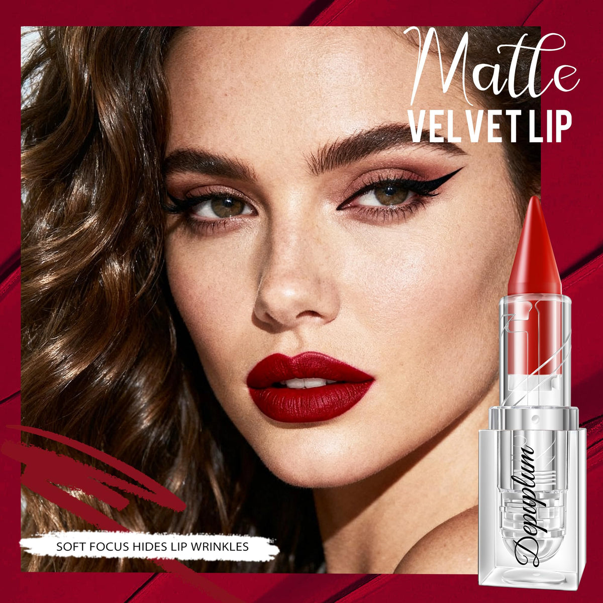 Depuplum Black Lipstick Glitter Red Lipstick Ombre Lips Dual Tone