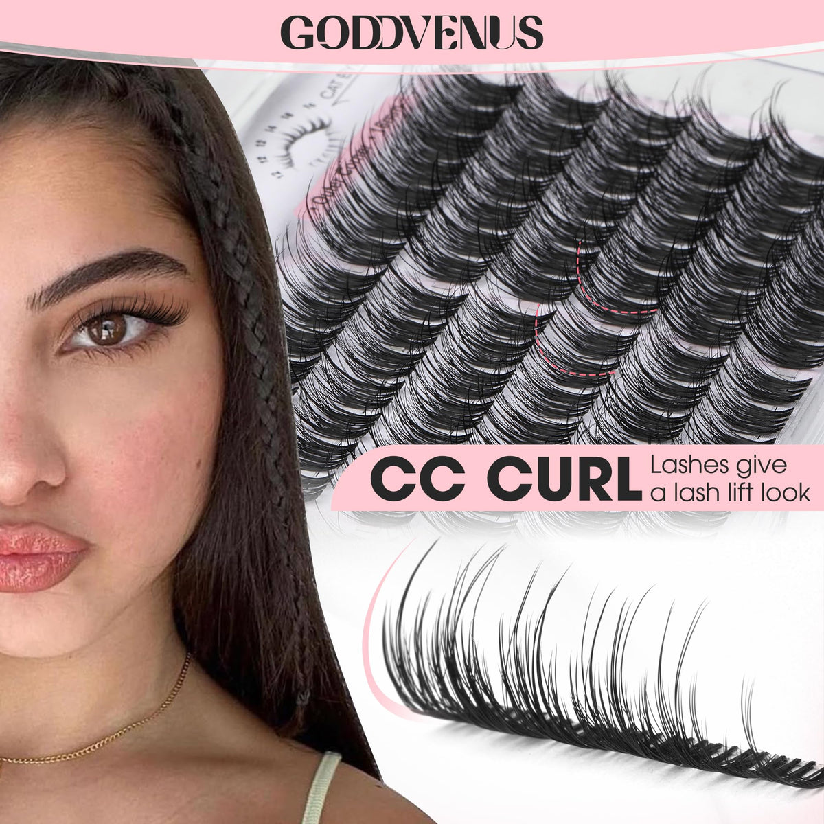 Goddvenus Lash Clusters Kit Wispy Eyelash Clusters Lashes Natural DIY Lash Extension Kit 10-16mm Cluster Eyelash Extensions Kit 300pcs C Curl Individual Lashes Cluster Eyelash (No Tweezers)