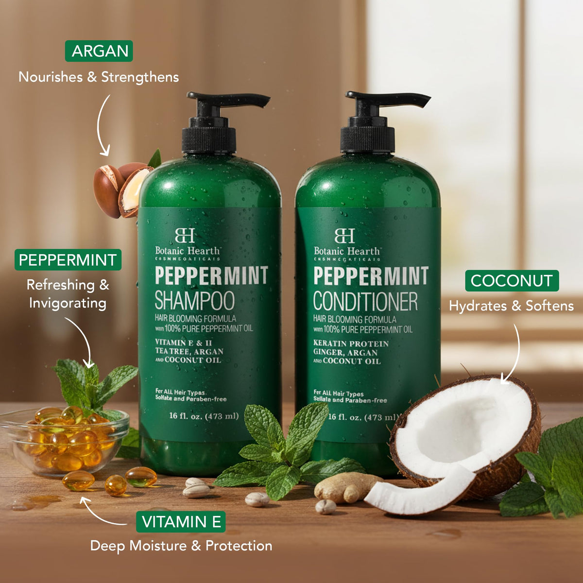 Botanic Hearth Tea Tree Shampoo And Conditioner Set - 16 Fl oz Each