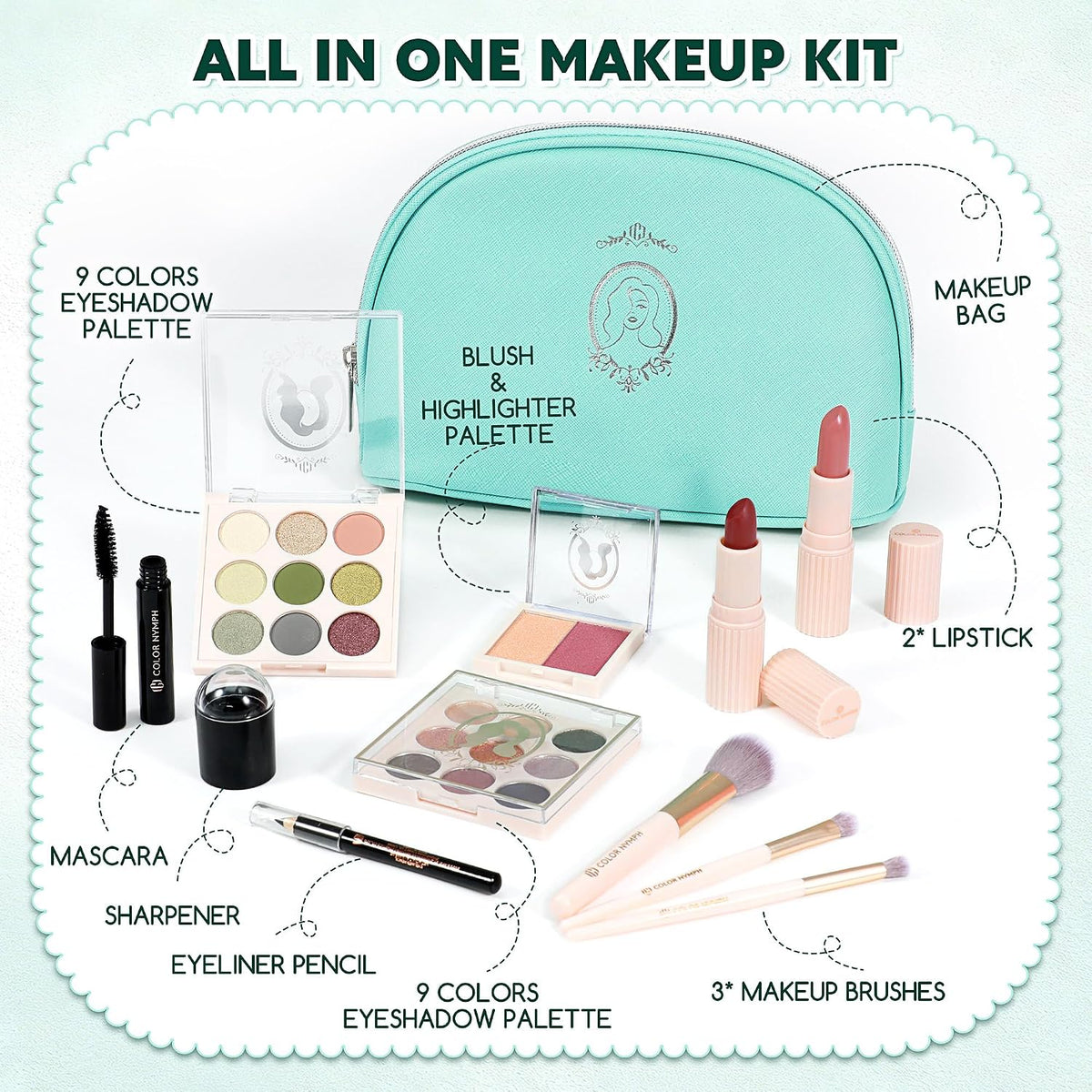 Color Nymph All in One Makeup Kit, Girls Makeup Sets for Teens