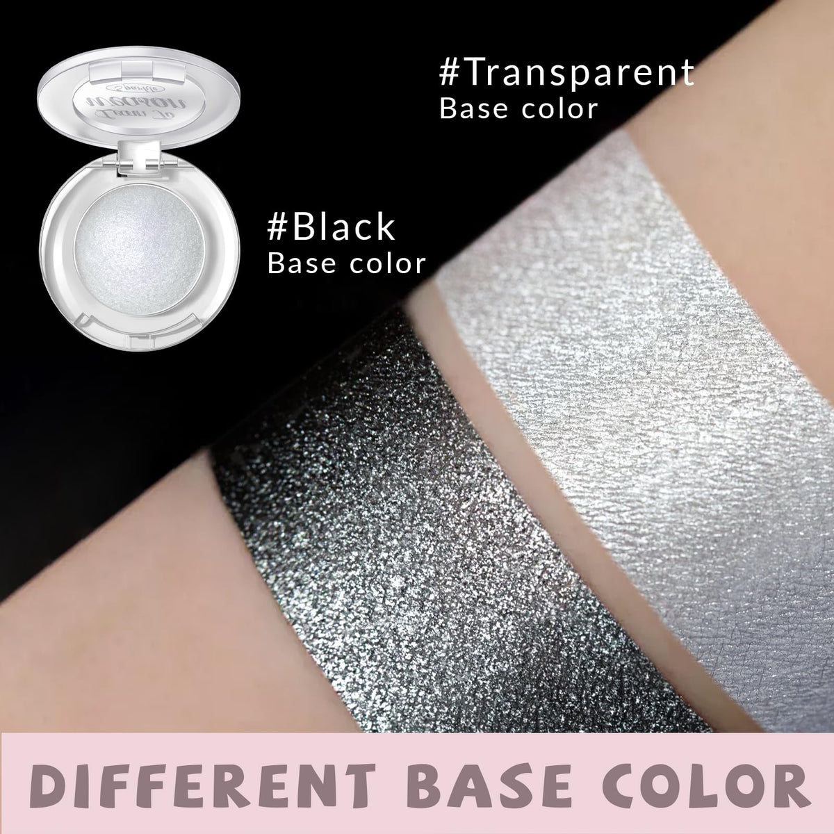 HOSAILY Holographic Duochrome Blue Glitter Eyeshadow, Color Shift Metallic Shimmer Eyeshadow Palette, Chameleon Sparkle Inner Corner Eye Highlighter, Iridescent Eye Shadow Palette Fairy Makeup#04