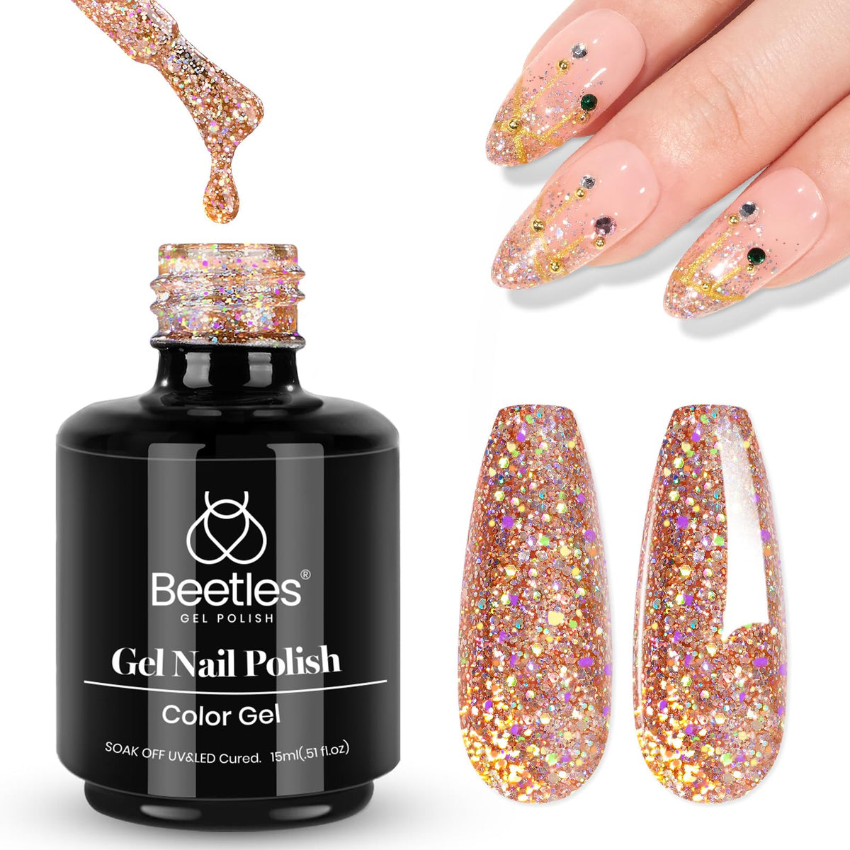 Beetles White Gel Nail Polish, 1pc 15ml White Gel Polish