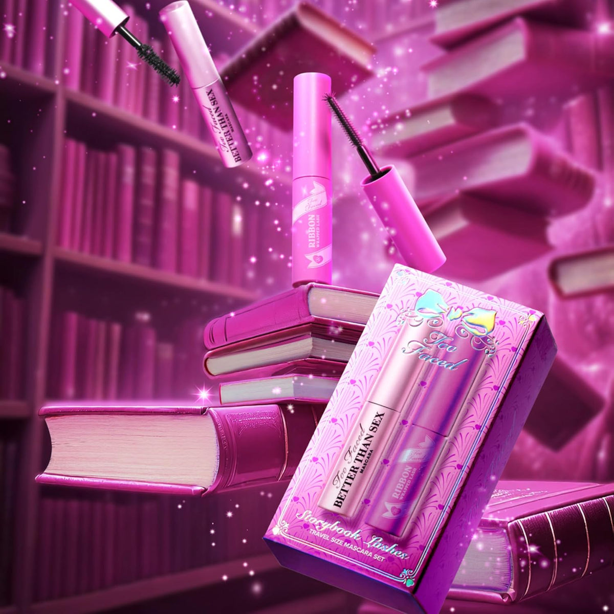 Too Faced Storybook Lashes Travel Size Mascara Set | Better Than Sex + Ribbon Wrapped Lash Tubing Mini Mascara Gift Set