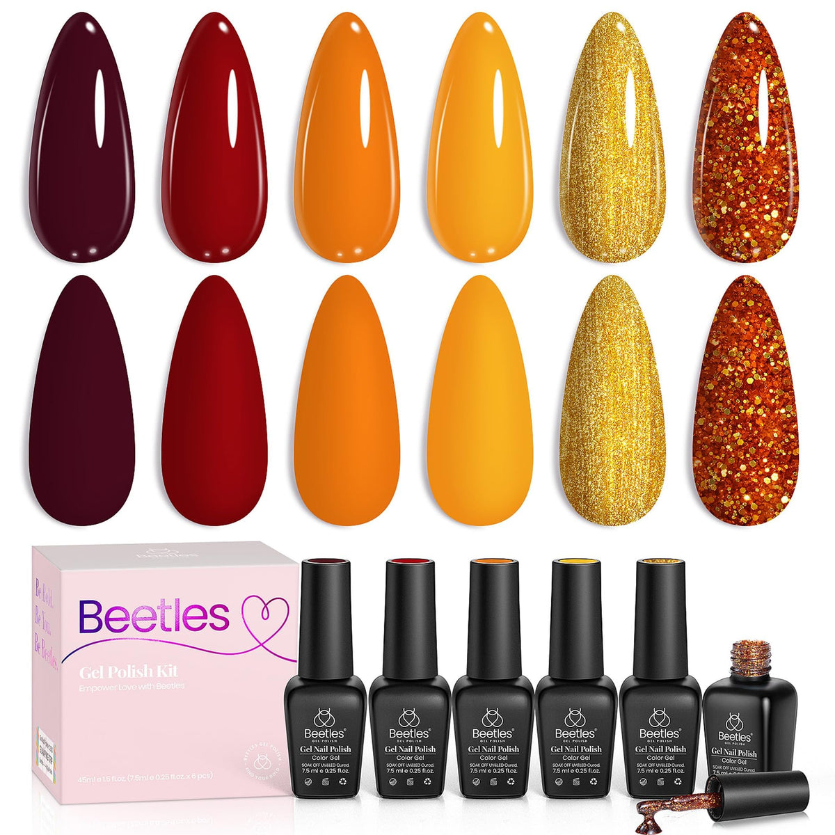 beetles Gel Polish Whispers of Love Jelly Gel Nail Polish Set, 6 Colors