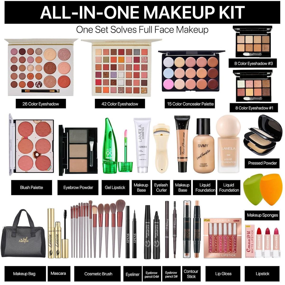 All in One Makeup Kit for Women Full Kit, Makeup Gift Set for Women & Girls