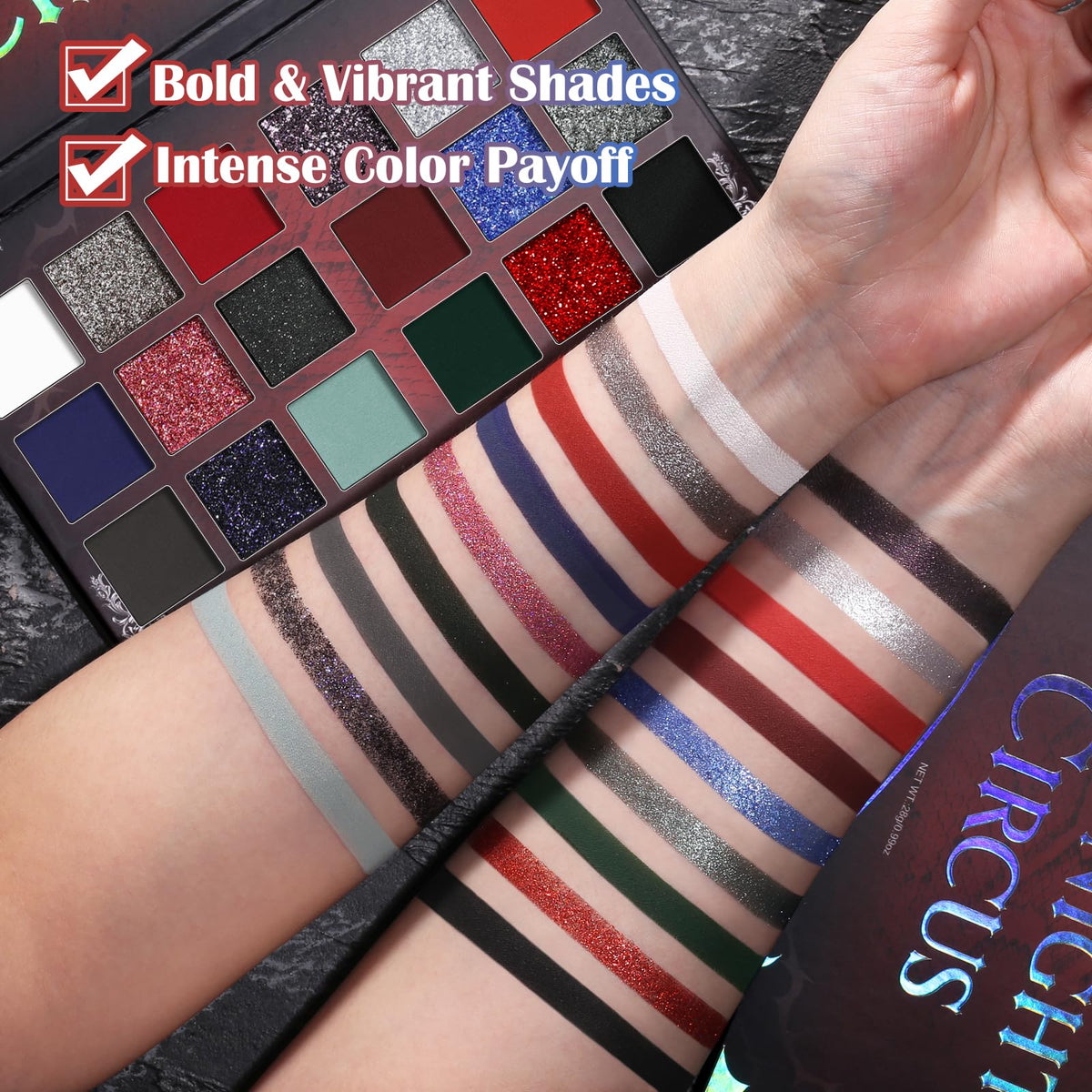 Matte Eyeshadow Palette Pro 18 Colors Pigmented Shimmer Glitter Eye Shadow Palette, Long Lasting Waterproof Dark Smokey Powder Cosmetics Pallet Halloween Valentine Gift Makeup Kit (01# Seductress)