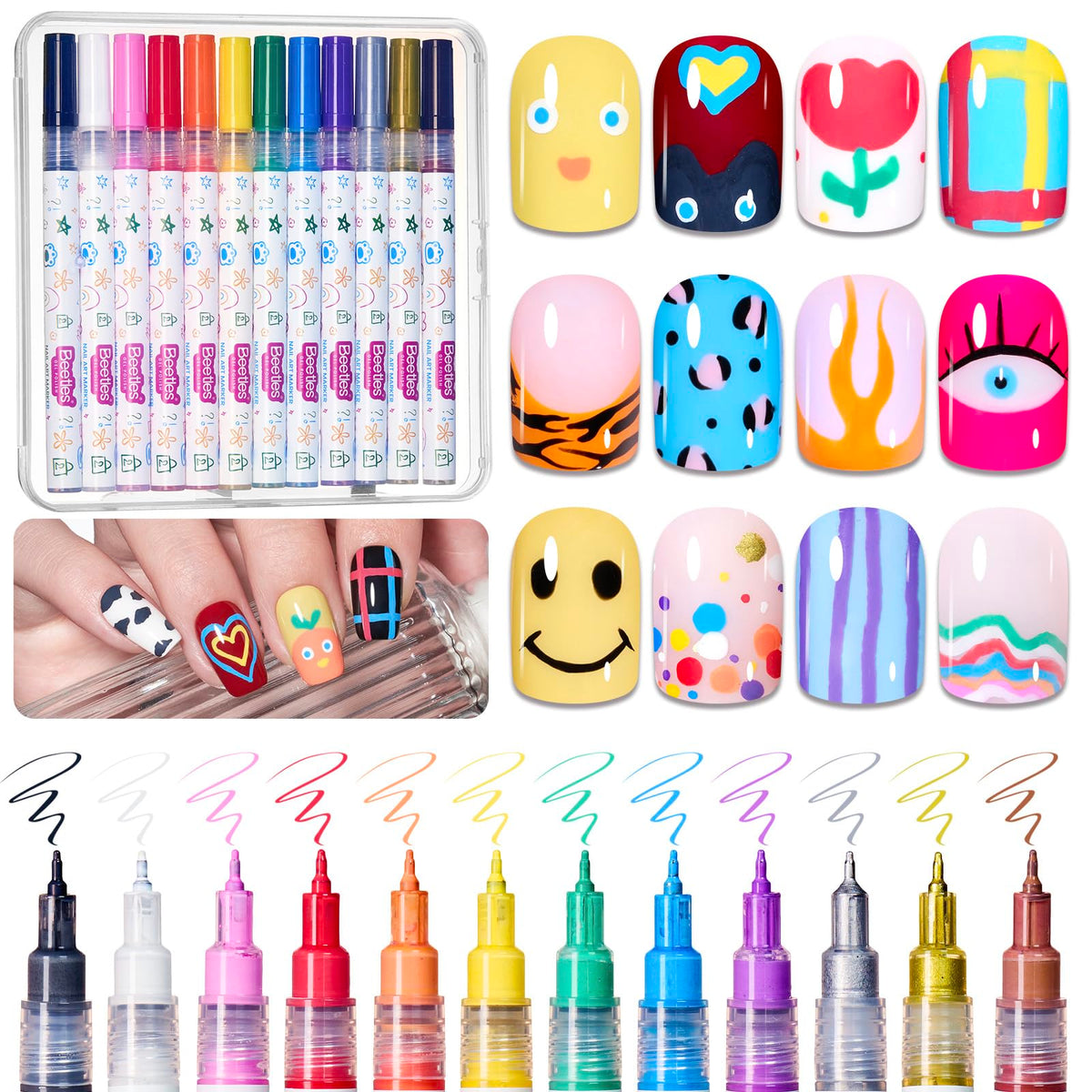 Beetles Fall Gel Nail Polish Set, 20 Colors Orange Yellow Brown