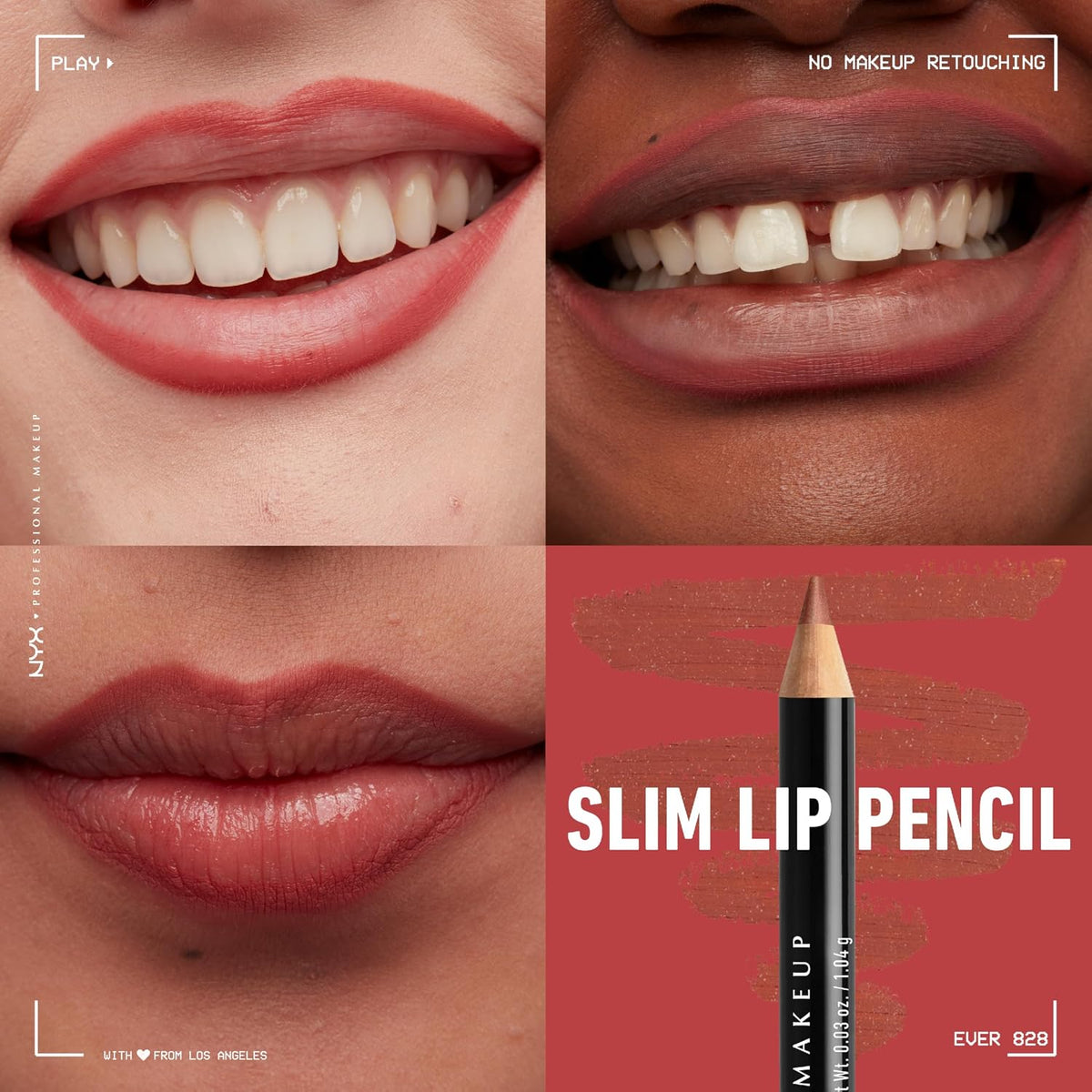 NYX PROFESSIONAL MAKEUP Slim Lip Pencil, Long-Lasting Creamy Lip Liner - Espresso