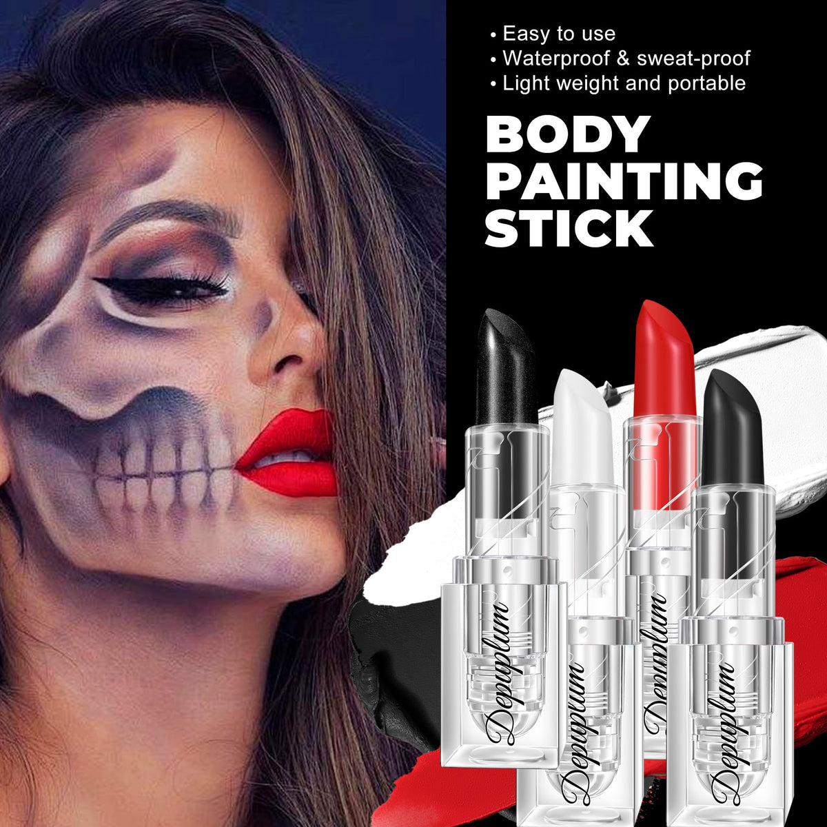 Depuplum Black Lipstick Glitter Red Lipstick Ombre Lips Dual Tone